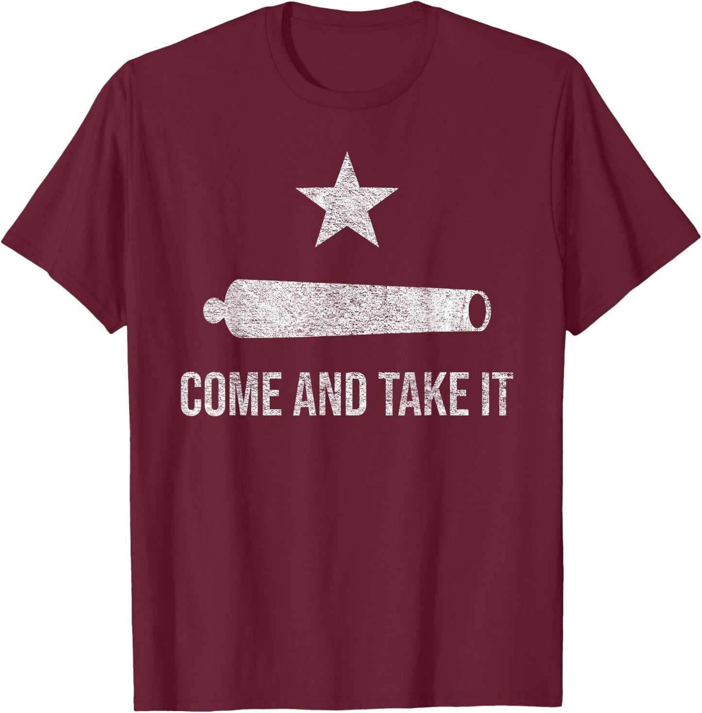 Come and Take It Flag Texas Pride Gonzales Cannon T-Shirt - T-Shirt | Maroon