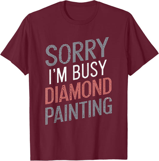 Diamond Art Craft Painter Black Adult Small Modern Love Letter Print Short Sleeve T-Shirt - T-Shirt | Maroon