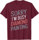 Diamond Art Craft Painter Black Adult Small Modern Love Letter Print Short Sleeve T-Shirt - T-Shirt | Maroon