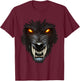 Werewolf Face Full Moon Scary Wolf Spooky Halloween Monster T-Shirt - T-Shirt | Maroon