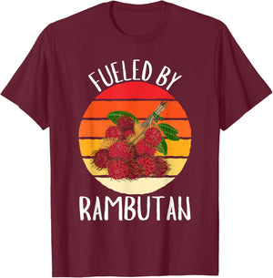 Retro Fueled By Rambutan Vintage Rambutan Fruit Lover T-Shirt - T-Shirt | Maroon