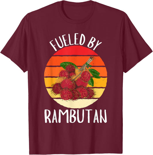 Retro Fueled By Rambutan Vintage Rambutan Fruit Lover T-Shirt - T-Shirt | Maroon