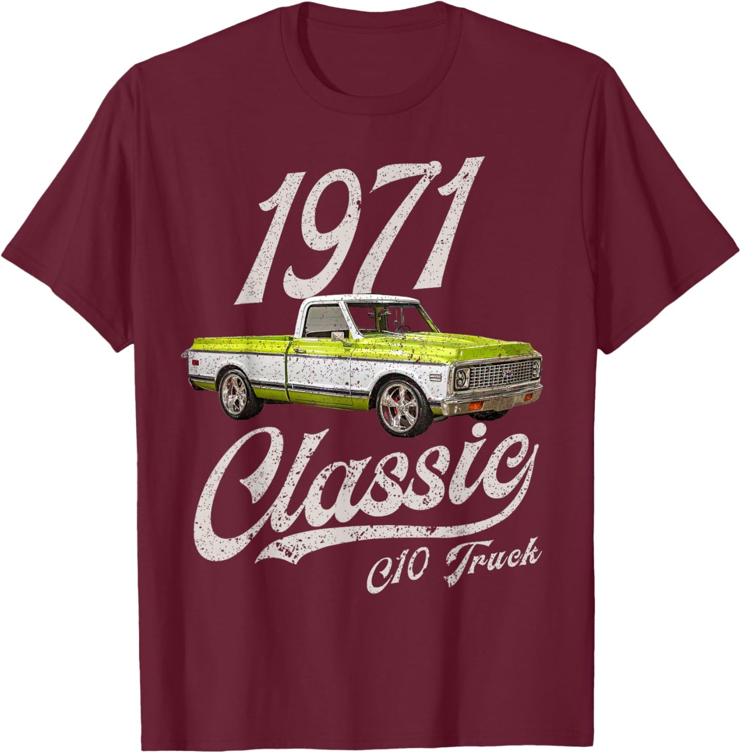 1971 71 c10 Truck T-Shirt - T-Shirt | Maroon