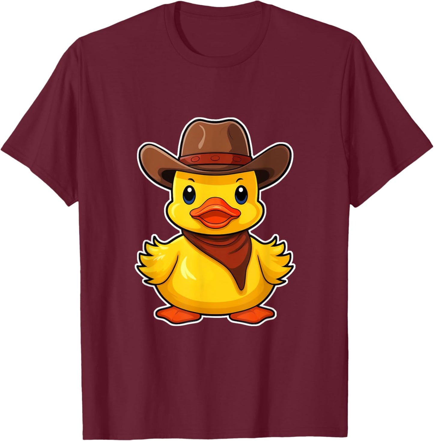 Cowboy Rubber Duck, Western Ducky Cow Boy Rodeo Hat T-Shirt - T-Shirt | Maroon