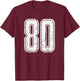 Not No. 80 Sport White Varsity Number 80 T-Shirt - T-Shirt | Maroon