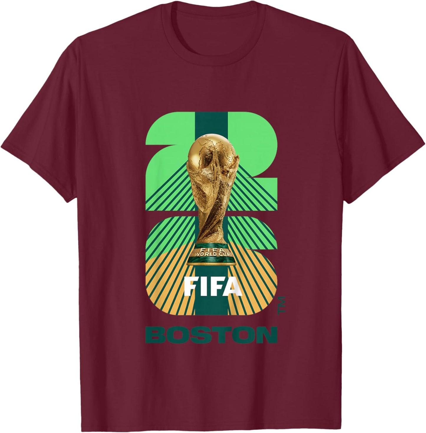 Kids FIFA World CUP26 Boston Trophy Color T-Shirt - T-Shirt | Maroon