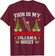 This Is My Christmas Pajama Shirt Lighting Trombone Xmas T-Shirt - T-Shirt | Maroon