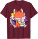 Nonbinary Pride Kawaii Fox Ramen Noodles Non Binary Flag T-Shirt - T-Shirt | Maroon
