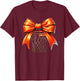 Cute Basketball Coquette Bow Basketball Girl Basketball Hoop T-Shirt - T-Shirt | Maroon