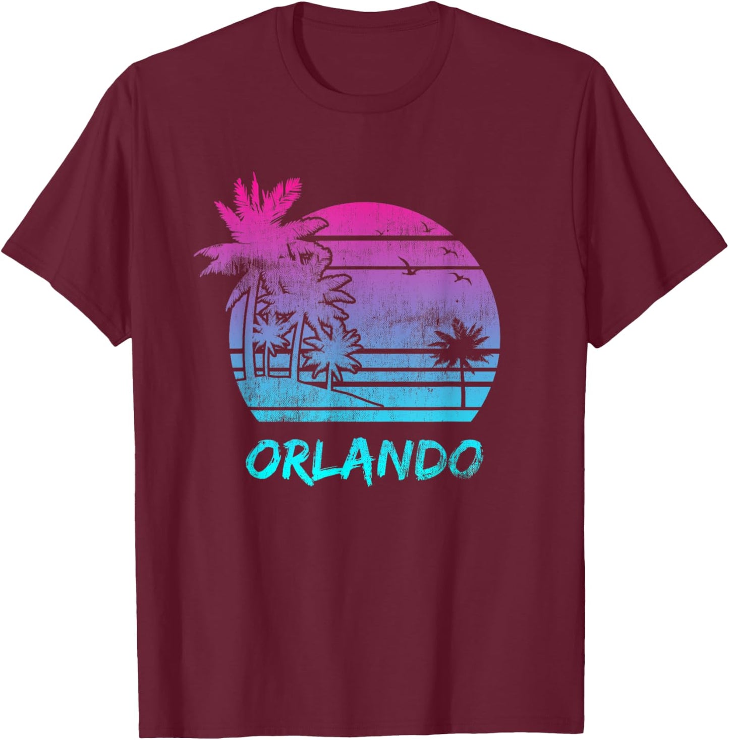 Orlando Florida Vacation Palm Beach Vintage design Men Women Kids T-Shirt - T-Shirt | Maroon