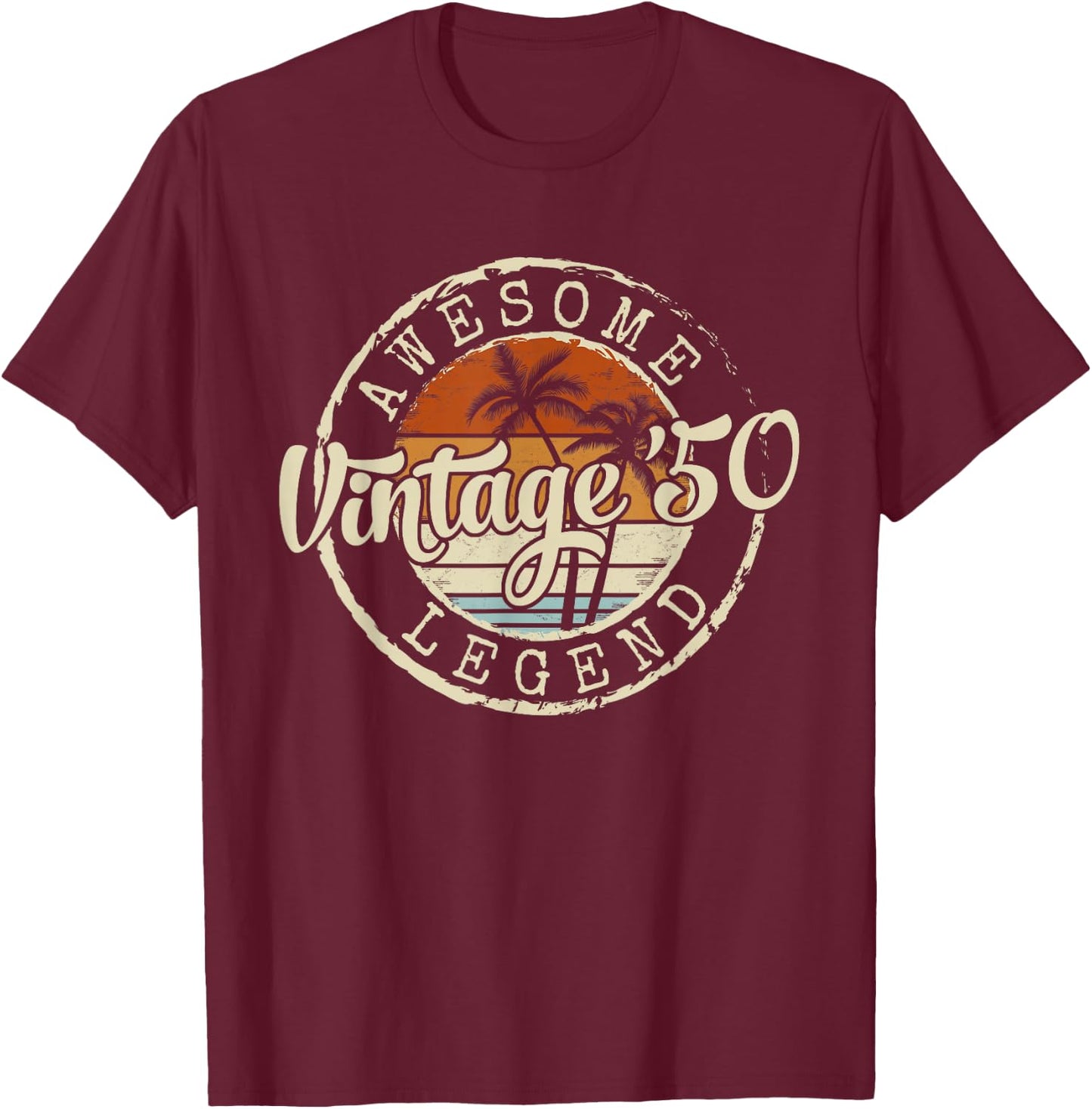 Vintage 1950 76yr 76th Birthday Gifts 76 Years Old T-Shirt - T-Shirt | Maroon