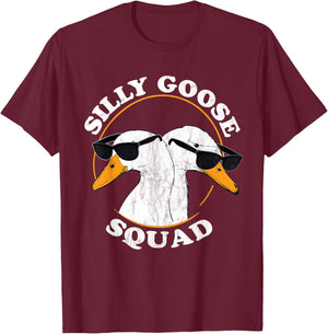 Silly Goose Squad Funny Goose Meme Cute Goose Trendy Design T-Shirt - T-Shirt | Maroon