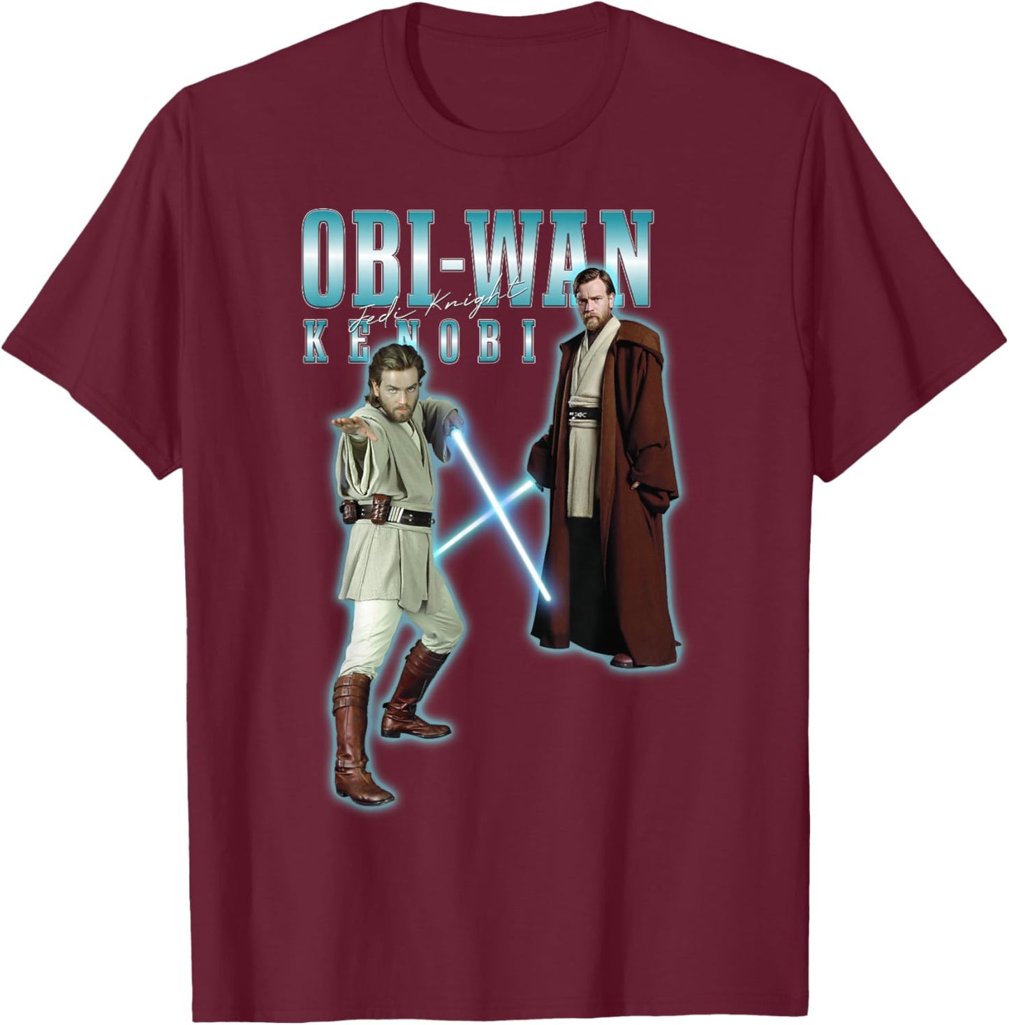 Star Wars Classic Obi-Wan Kenobi Jedi Knight Poster T-Shirt - T-Shirt | Maroon