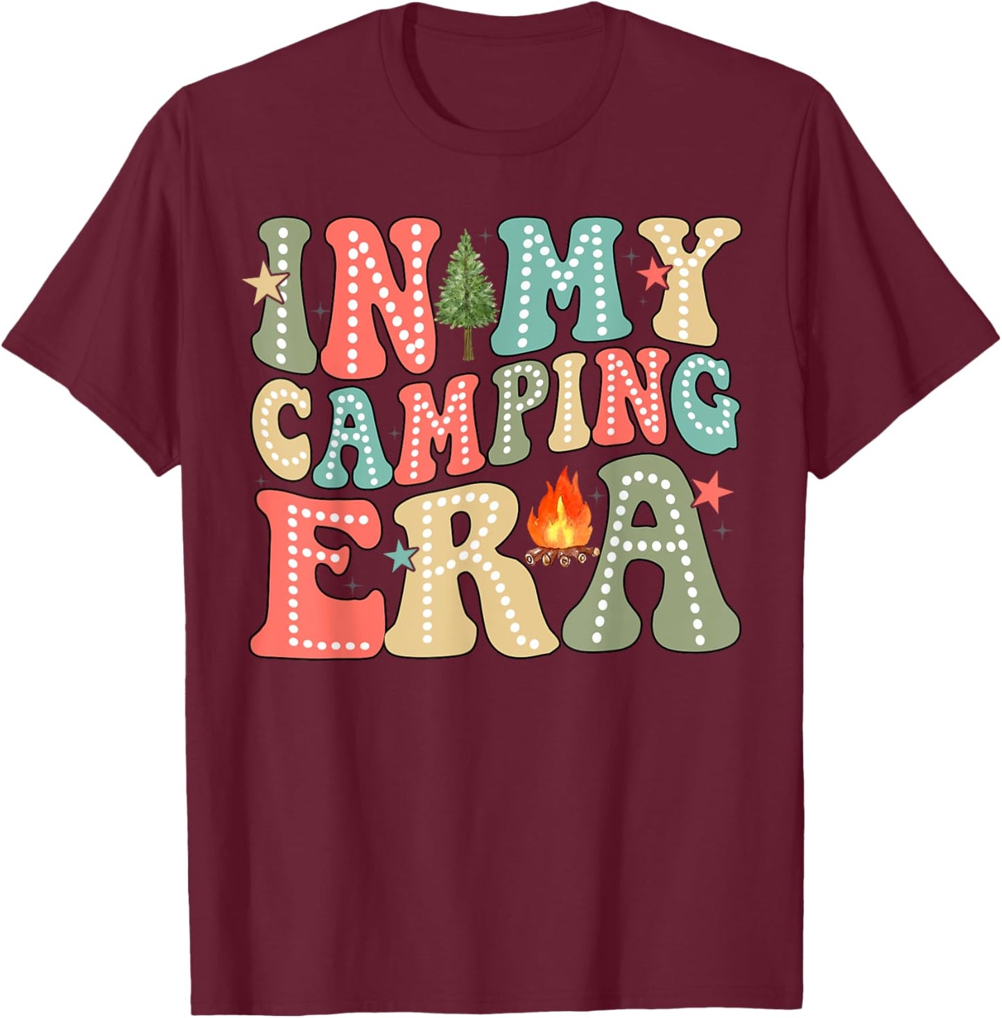 In My Camping Era Cute Camping Lovers T-Shirt - T-Shirt | Maroon