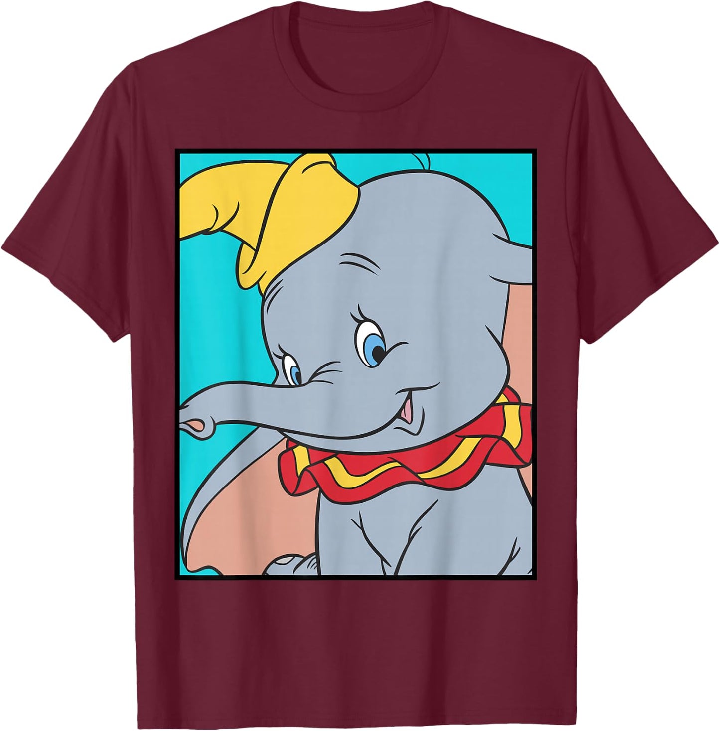 Disney Dumbo Portrait Box T-Shirt - T-Shirt | Maroon