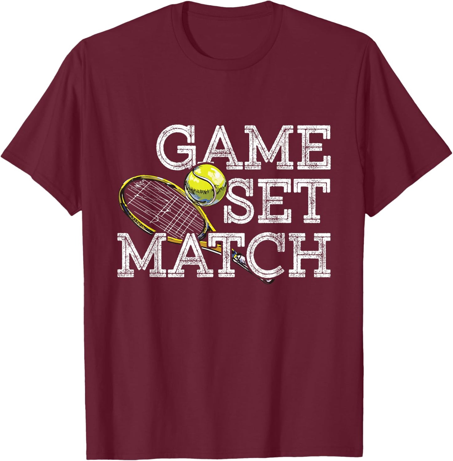 Game Set Match - Tennis Player - Coach Sports Team Fans T-Shirt - T-Shirt | Maroon