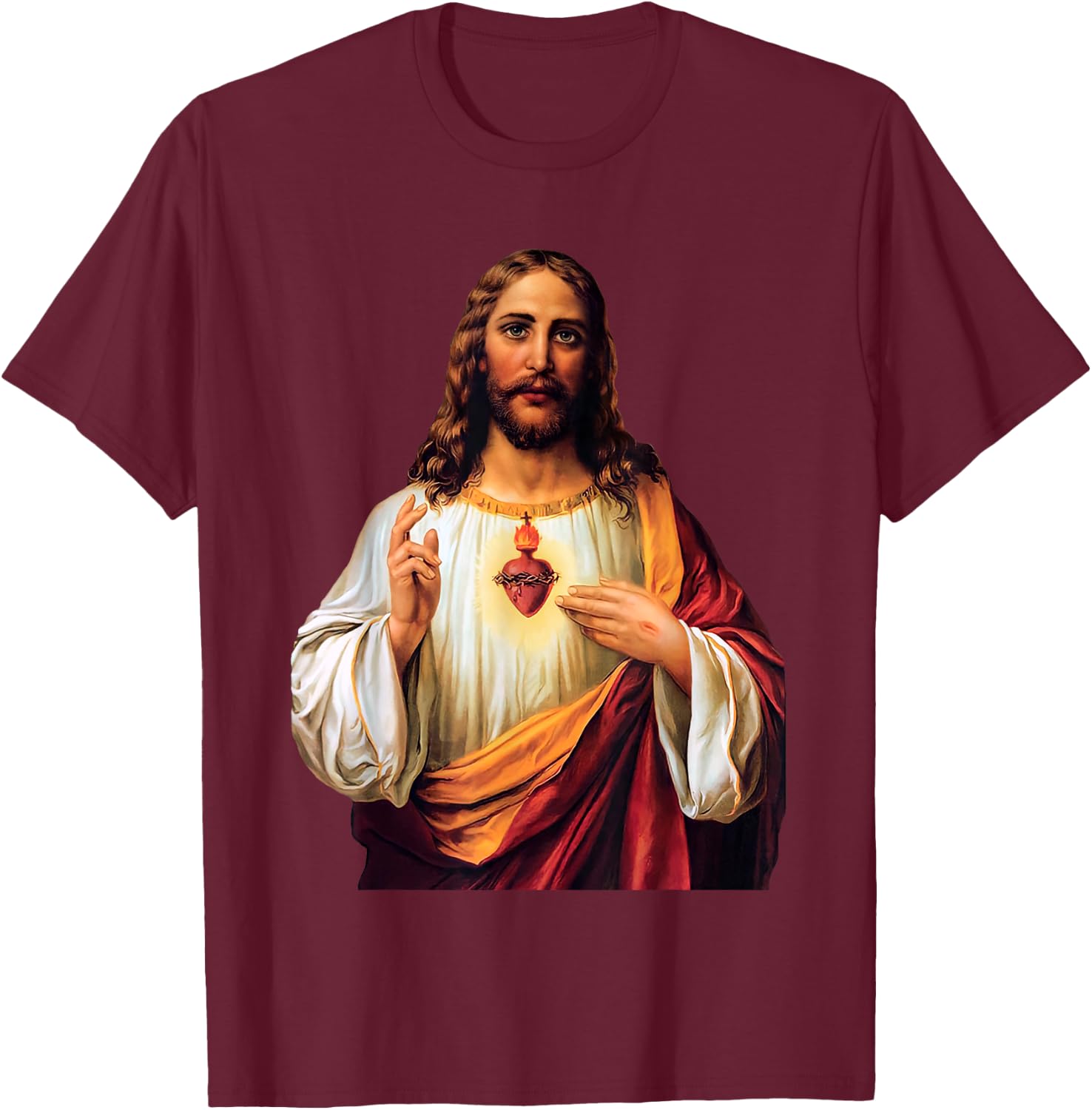 Sacred Heart of Jesus T-Shirt - T-Shirt | Maroon