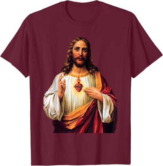 Sacred Heart of Jesus T-Shirt - T-Shirt | Maroon