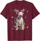 Pitbull Doggy funny Christmas Pitbull dog Reindeer Women Kids T-Shirt - T-Shirt | Maroon
