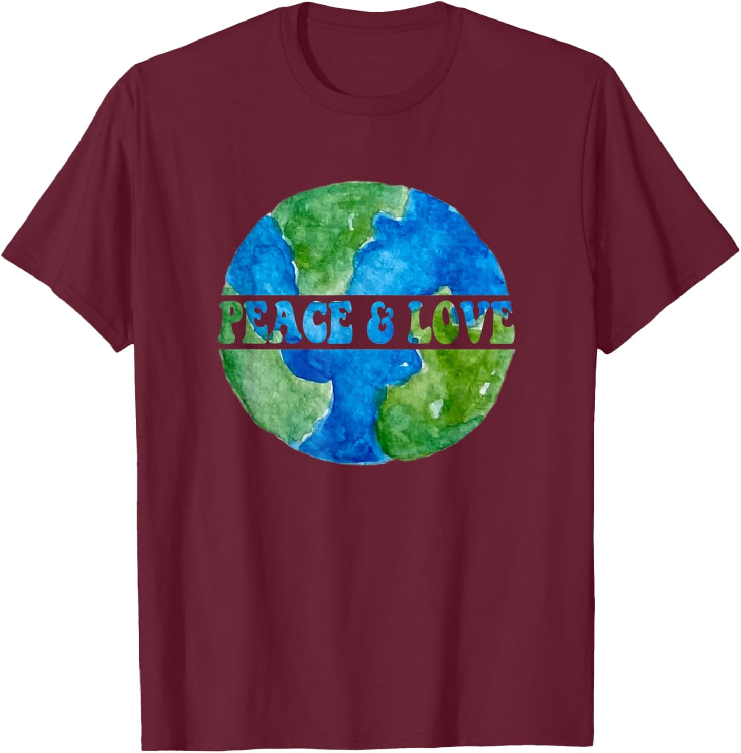 World Peace On Earth Love & Kindness Conscious Humanity T-Shirt - T-Shirt | Maroon
