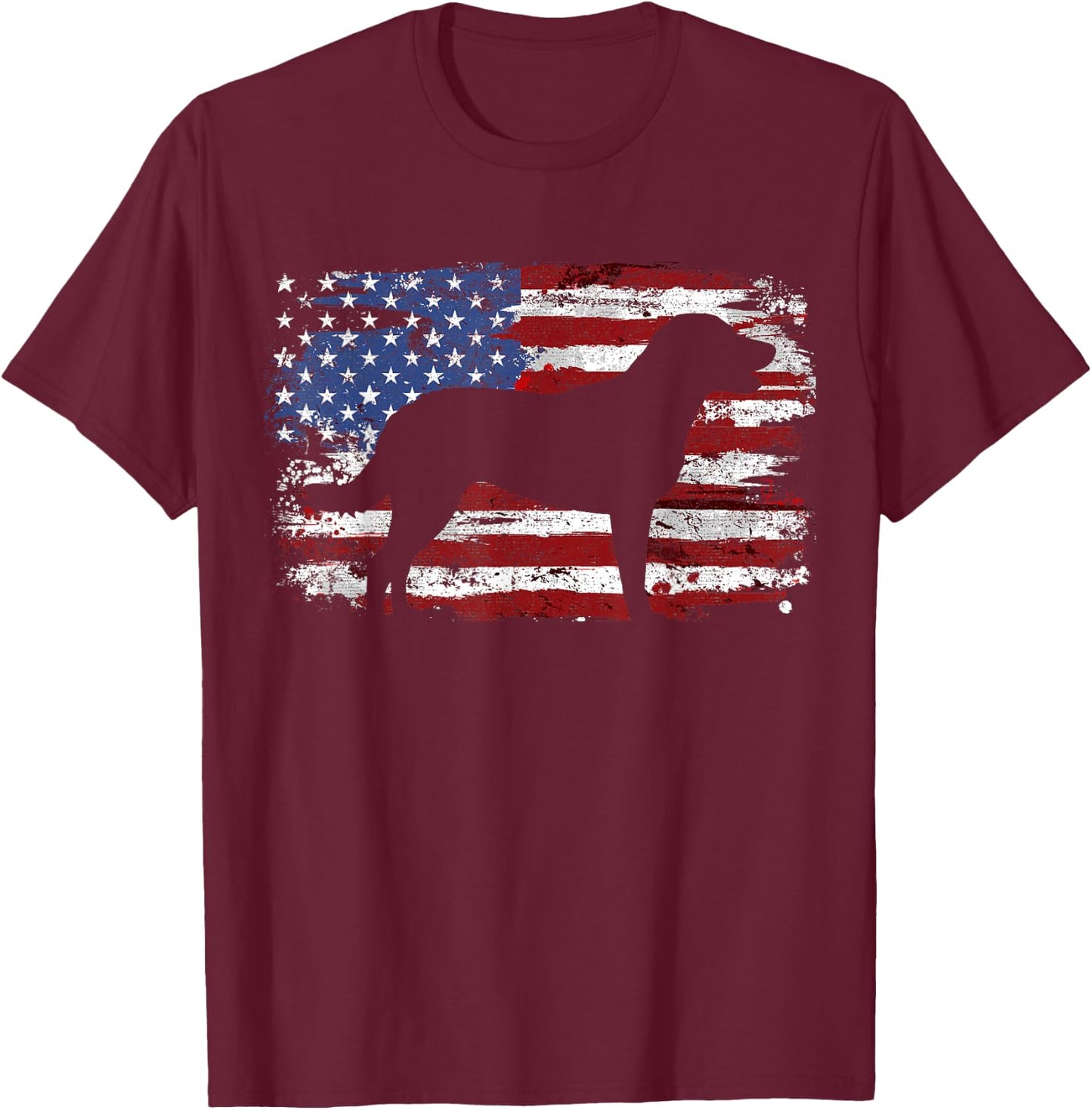 Chesapeake Bay Retriever Vintage USA Flag T-Shirt - T-Shirt | Maroon