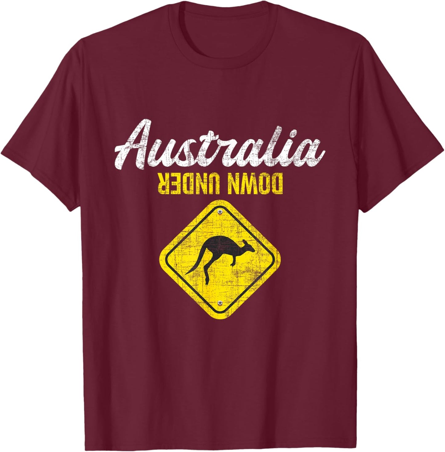 Australia Down Under - Kangaroo Marsupial Zoo Animal Lover T-Shirt - T-Shirt | Maroon