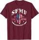 SFMF Skull USA Flag Military Weapon Guns America T-Shirt - T-Shirt | Maroon