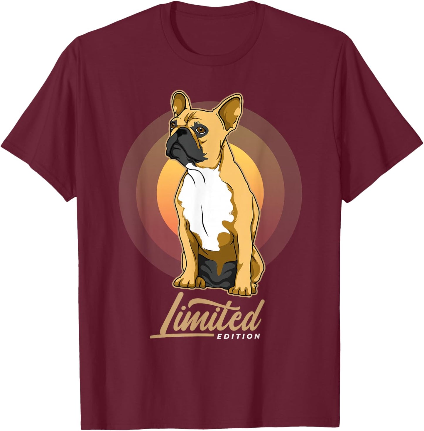 French Bulldog Frenchie Dog T-Shirt - T-Shirt | Maroon