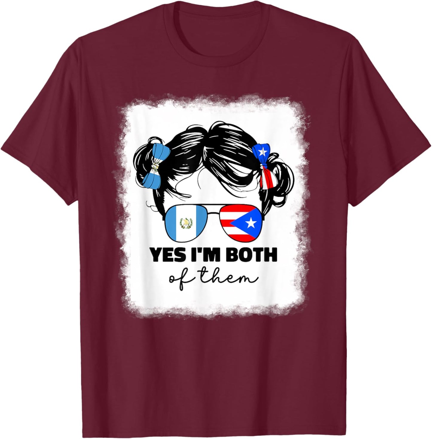Guatemalan And Puerto Rican Rico Guatemala Flag Kids Girls T-Shirt - T-Shirt | Maroon