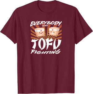 Everybody was Tofu Fighting Fun Vegan Apparel Men T-Shirt - T-Shirt | Maroon