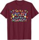 Autism Awareness Heart for Friends and Family T-Shirt - T-Shirt | Maroon