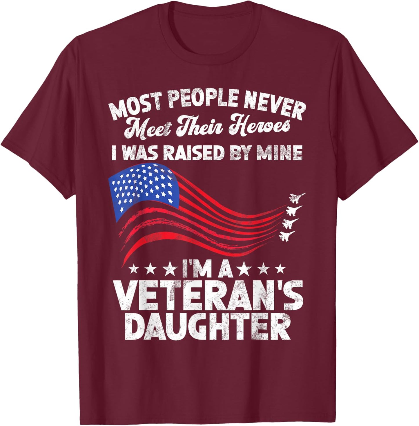 Airforce Veteran Daughter Memorial Day Granddaughter T-Shirt - T-Shirt | Maroon
