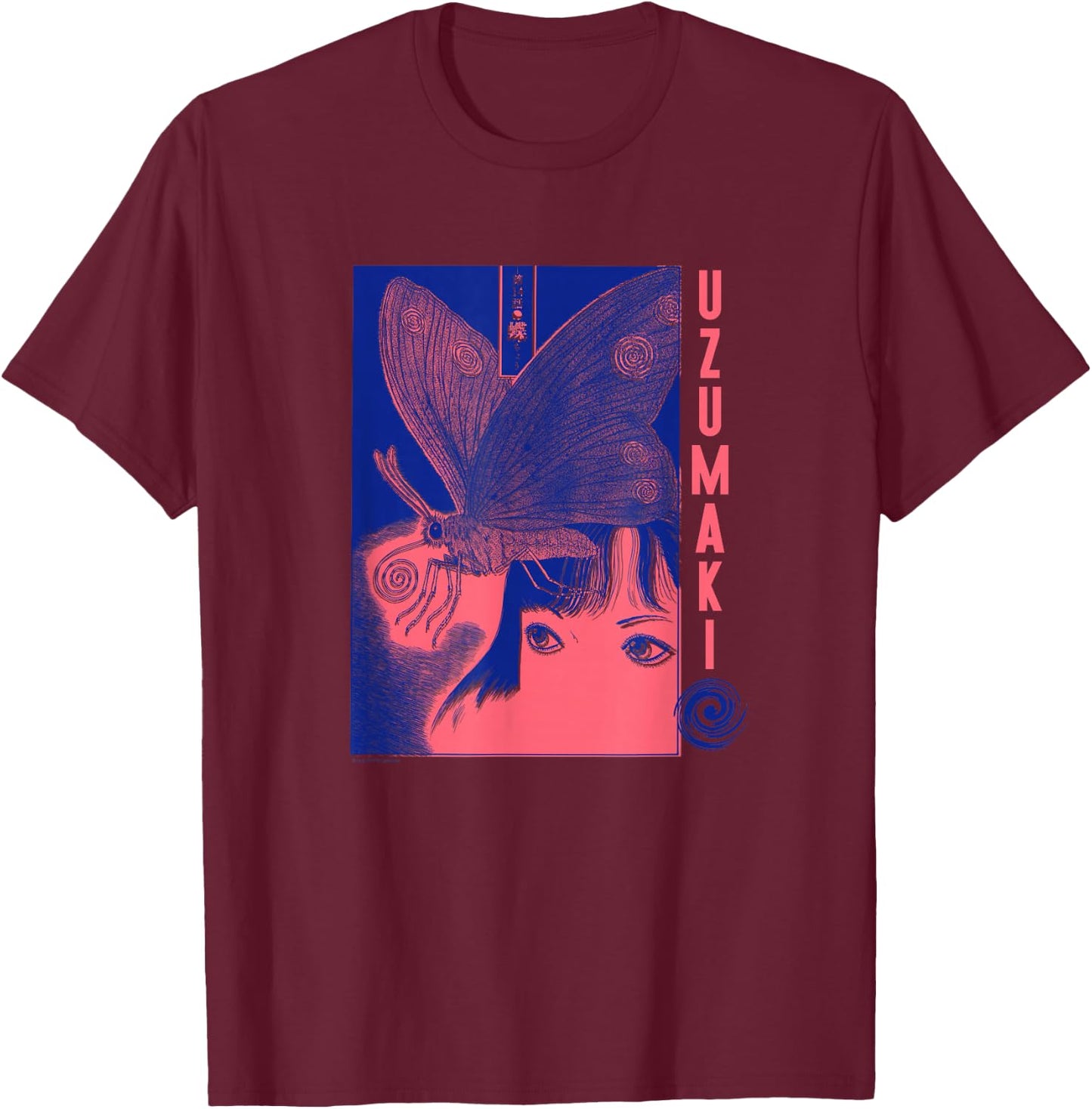Uzumaki Butterflies T-Shirt - T-Shirt | Maroon
