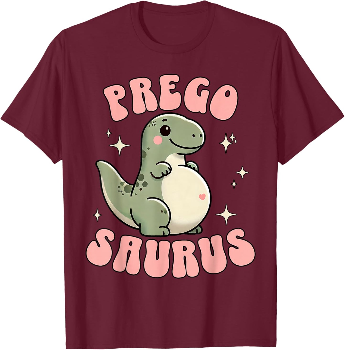 Funny Pregnant Mom Expecting Mama To Be Pregosaurus Cute Retro Mommy Dinosaur Pregnancy Announcement , Small, Black T-Shirt - T-Shirt | Maroon