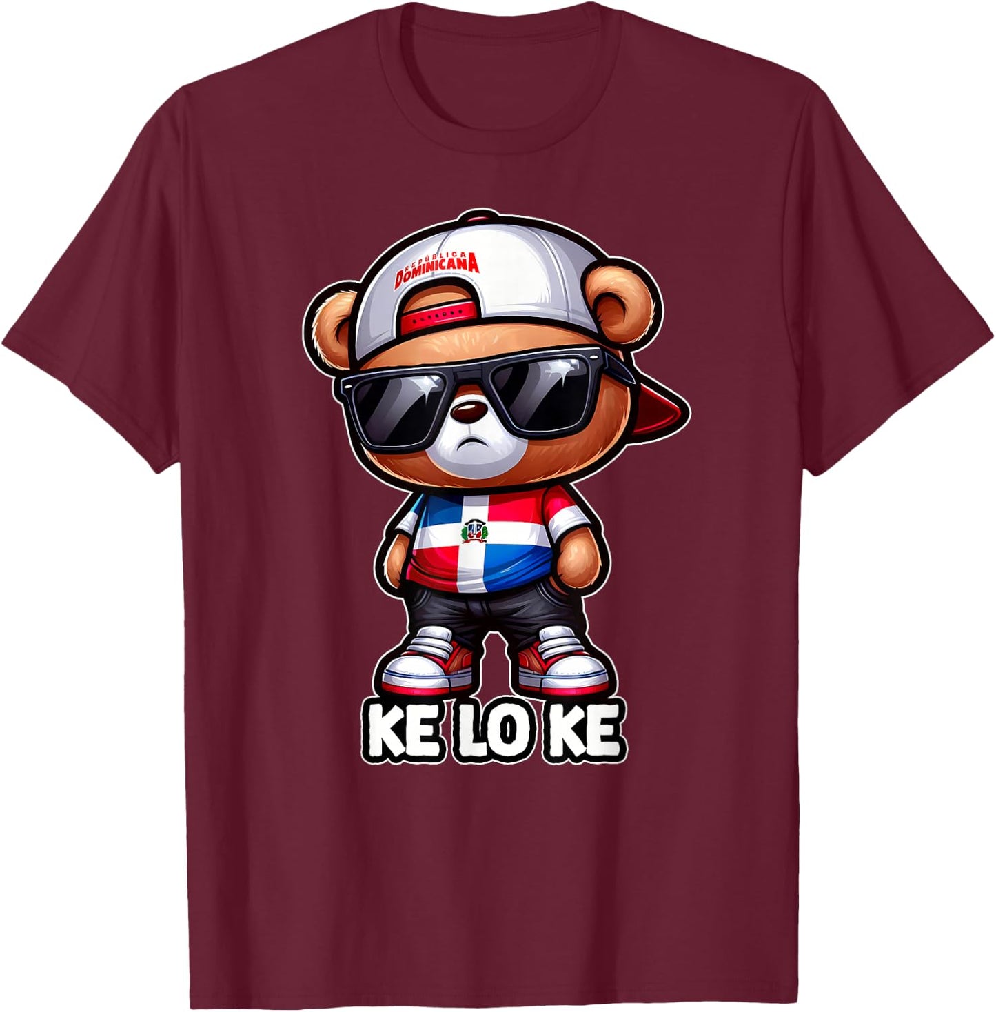DIMELO KE LO KE Dominican Republic Flag Republica Dominicana T-Shirt - T-Shirt | Maroon