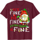 It's Fine I'm Fine Everything Is Fine Gnome Christmas Lights T-Shirt - T-Shirt | Maroon
