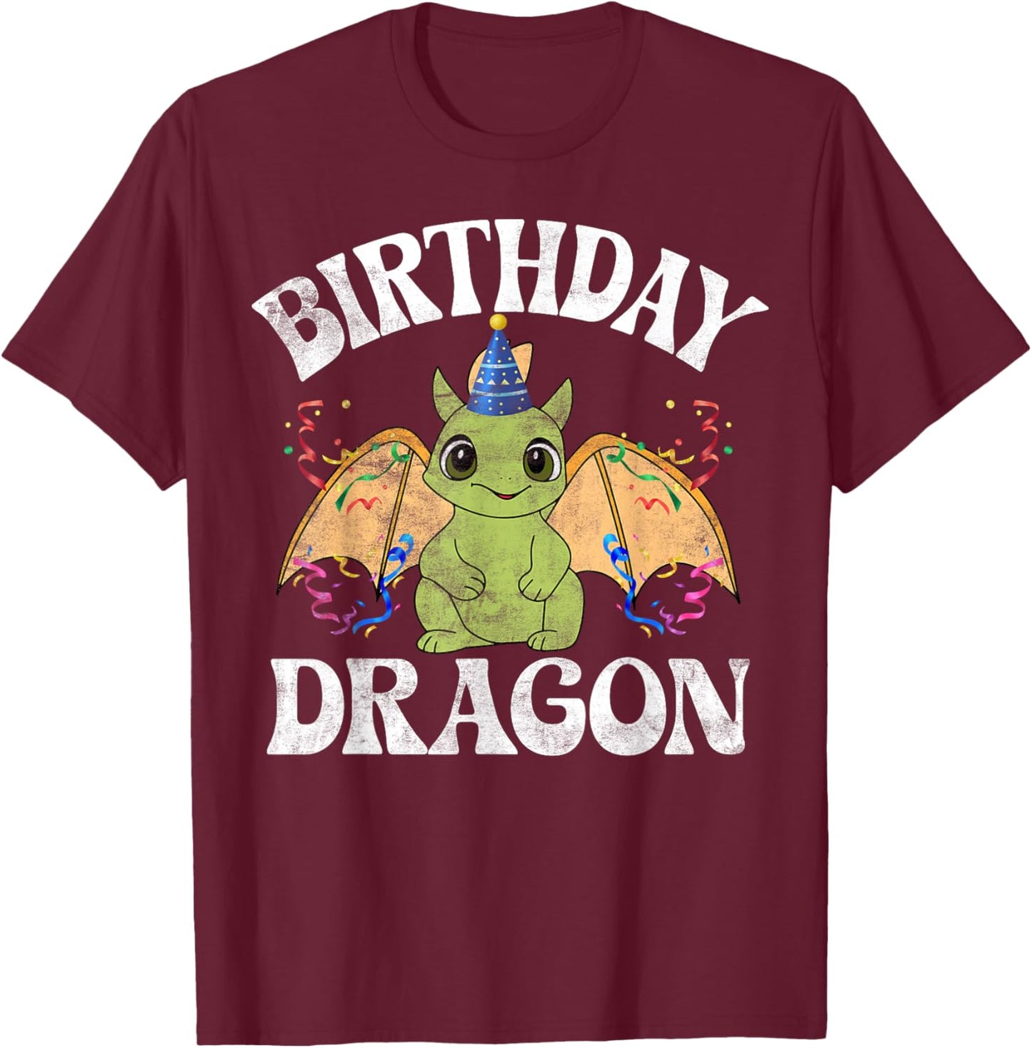 Birthday Dragon T-Shirt - T-Shirt | Maroon