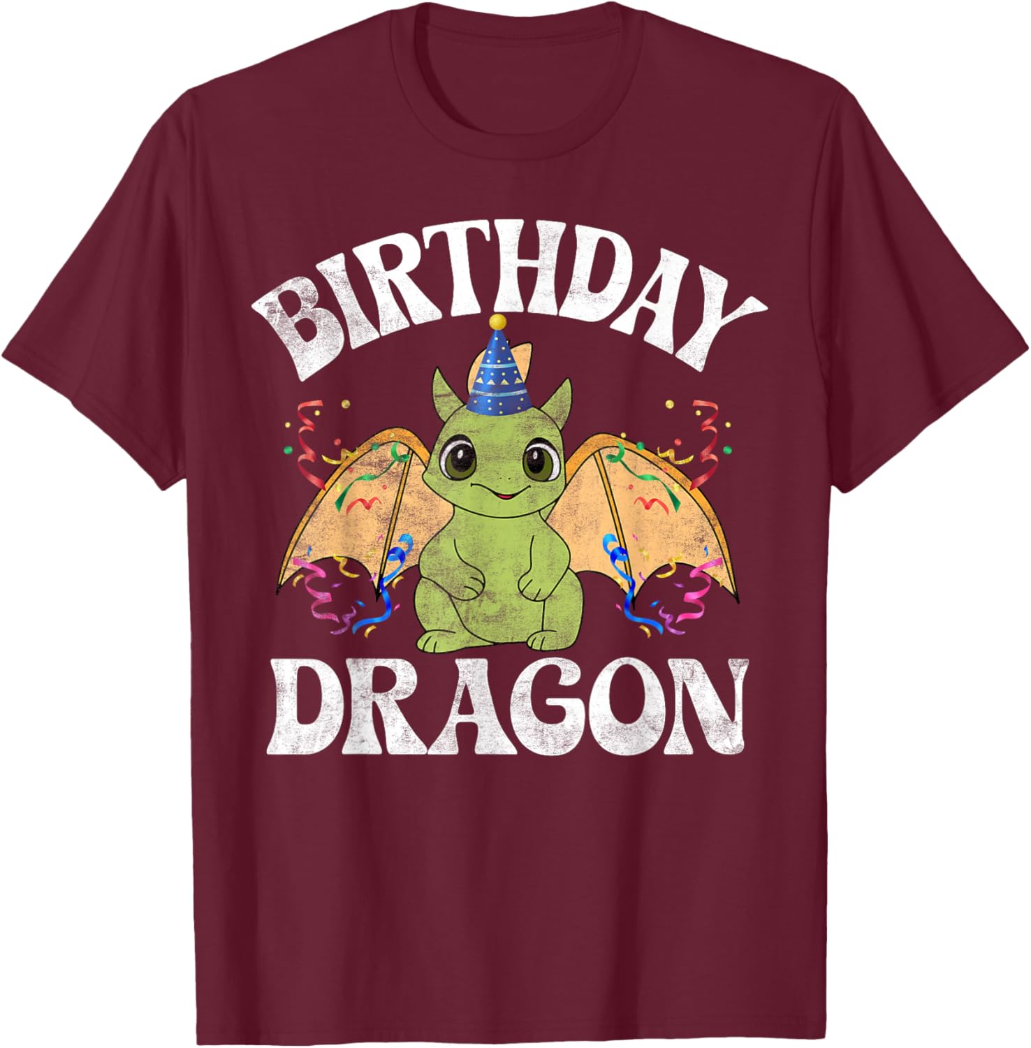 Birthday Dragon T-Shirt - T-Shirt | Maroon
