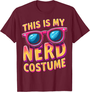 Tech Nerd This Is My Nerd Costume Nerdy Halloween Nerd Humor T-Shirt - T-Shirt | Maroon