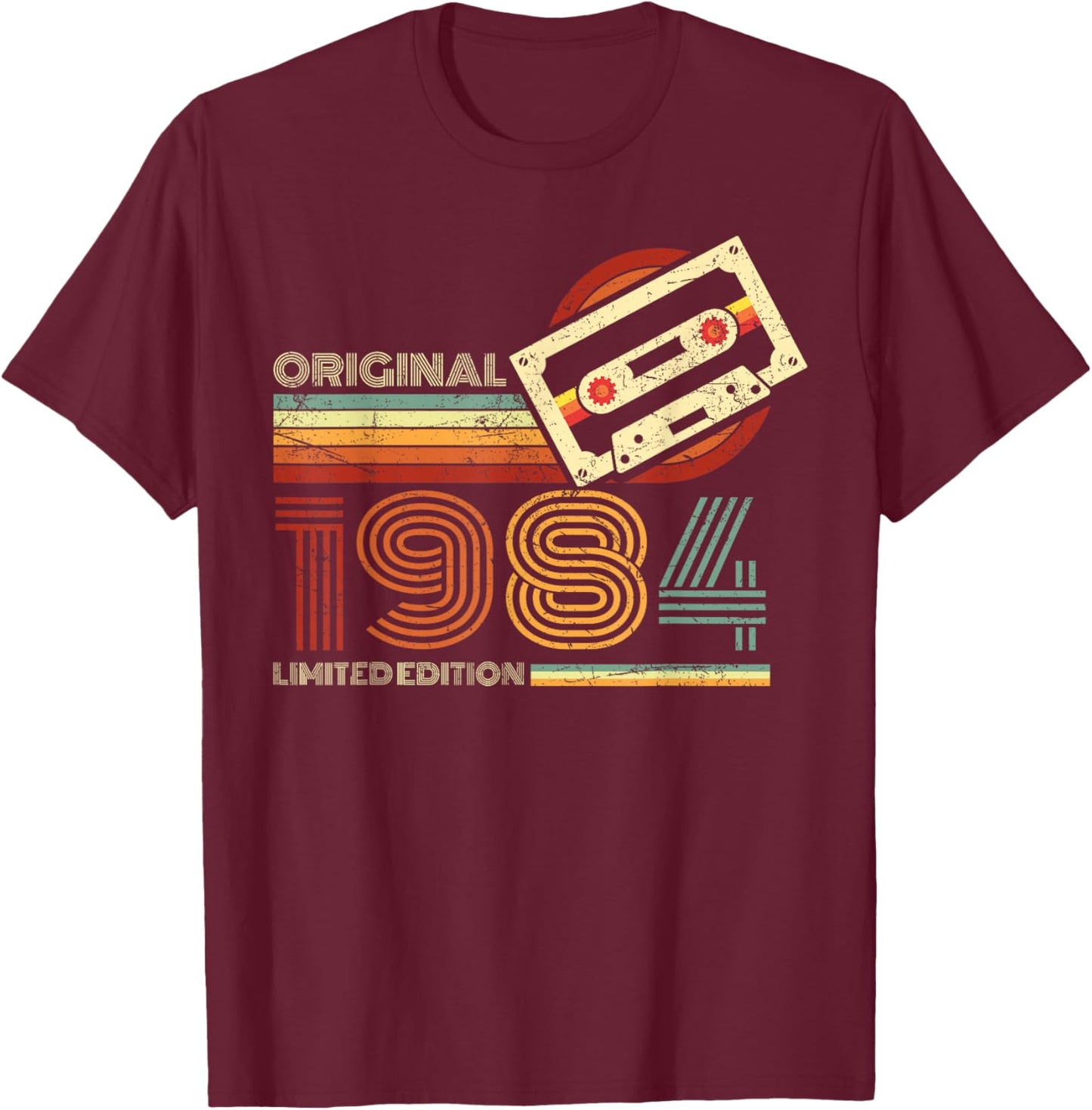 Retro Limited Edition 1984 Cassette Tape 40th Birthday T-Shirt - T-Shirt | Maroon