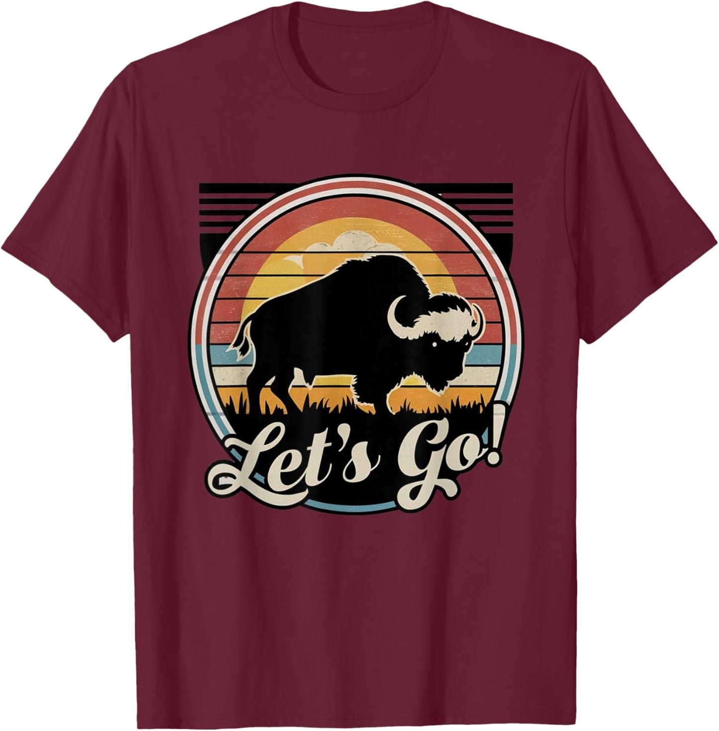 Let's Go Buffalo New York WNY BFLO Vintage T-Shirt - T-Shirt | Maroon