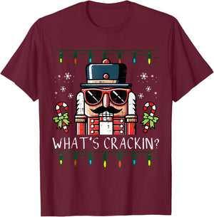 Christmas Nutcracker What's Crackin Men Women Kids T-Shirt - T-Shirt | Maroon