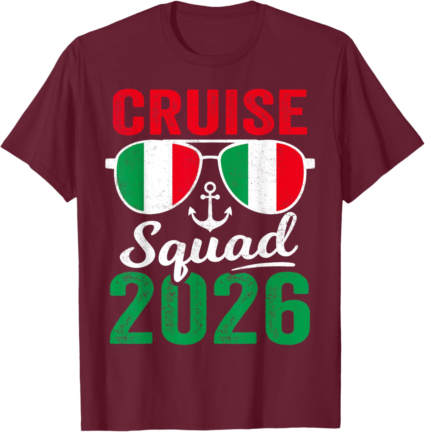 Italy Cruise Squad 2026 Summer Vacation Matching Family T-Shirt - T-Shirt | Maroon