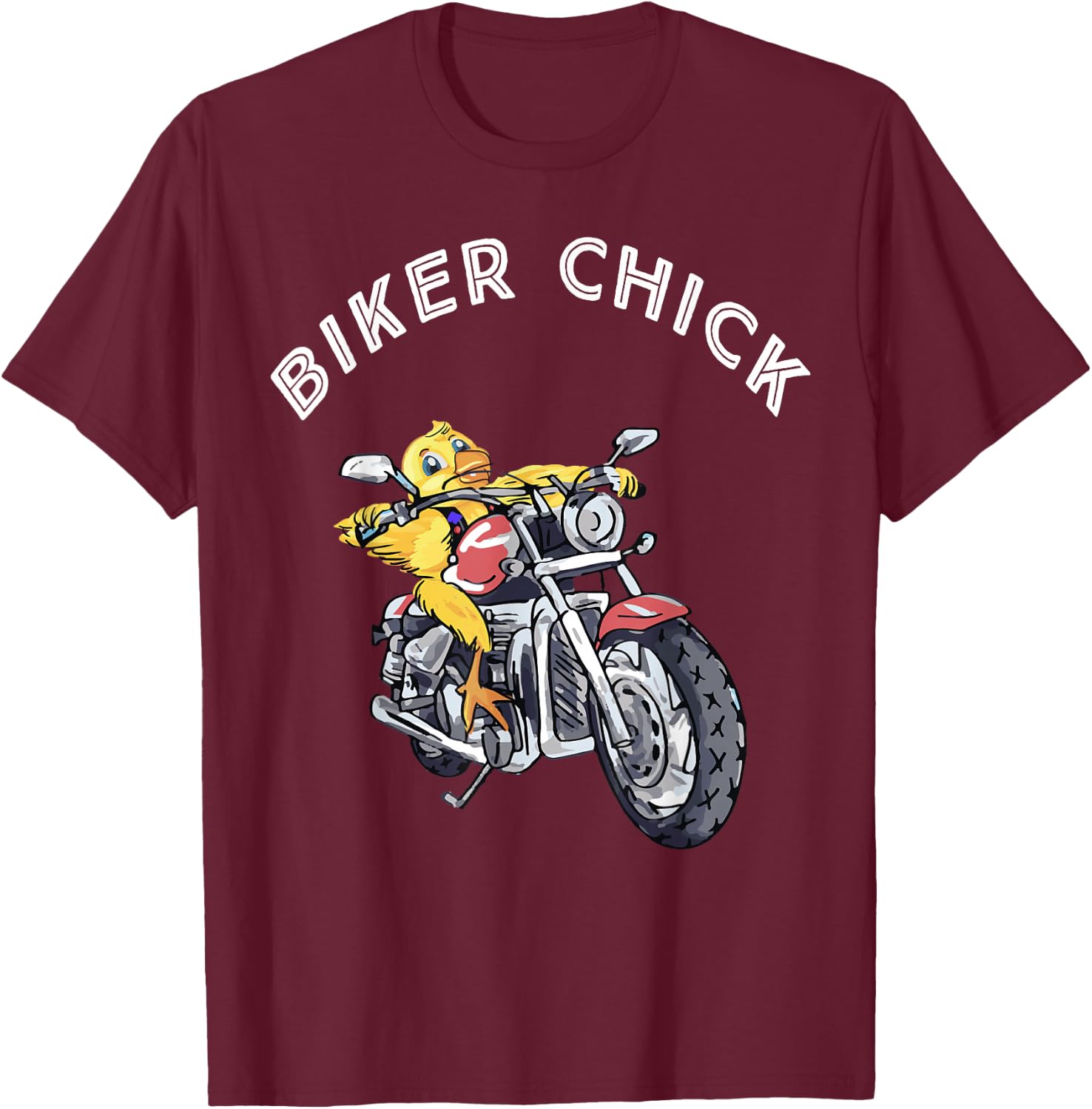 Cool Biker Chick T-Shirt - T-Shirt | Maroon