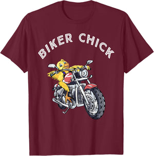 Cool Biker Chick T-Shirt - T-Shirt | Maroon
