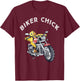 Cool Biker Chick T-Shirt - T-Shirt | Maroon