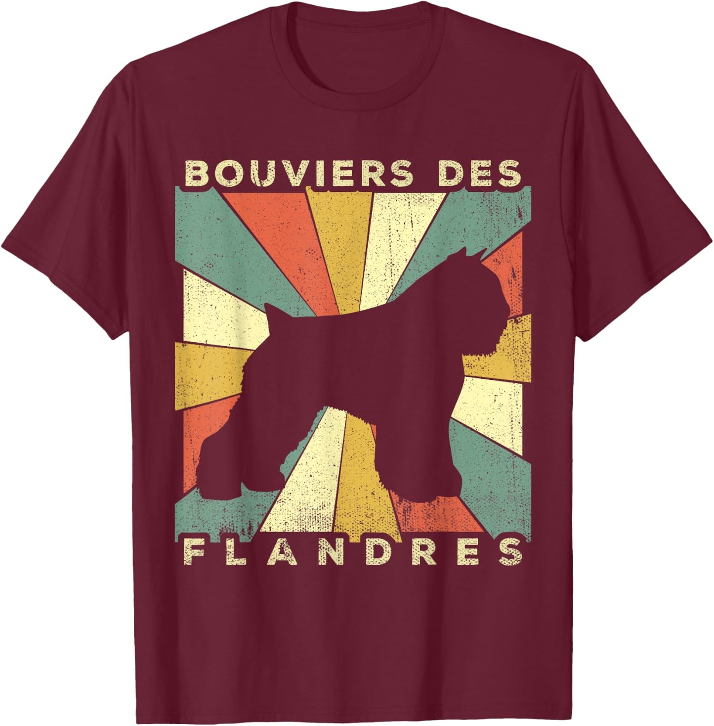 Bouviers des Flandres Dog Retro 70s Vintage Gift Women Girls Kids T-Shirt - T-Shirt | Maroon