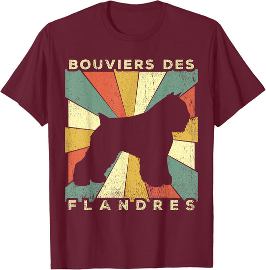 Bouviers des Flandres Dog Retro 70s Vintage Gift Women Girls Kids T-Shirt - T-Shirt | Maroon