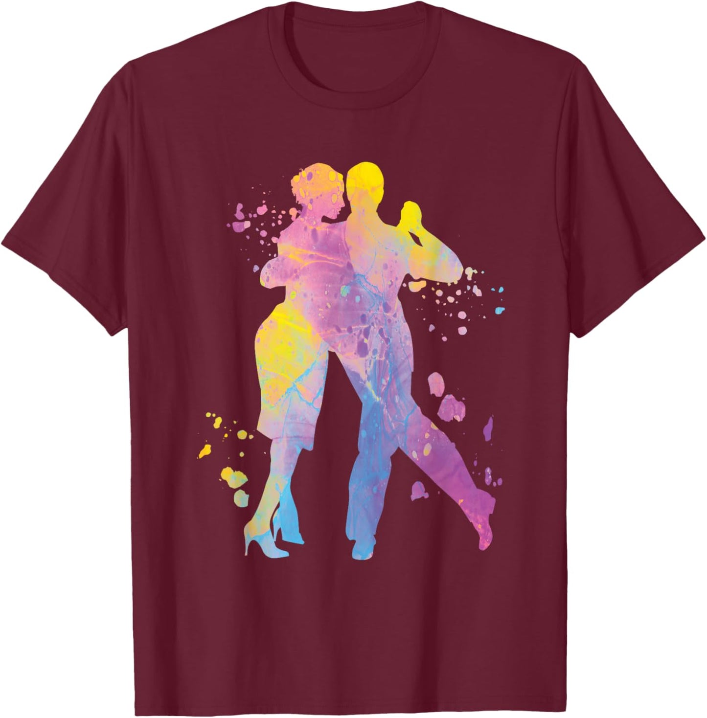 Tango Argentino Dancing Heartbeat Milonga Vals Tango Dancers T-Shirt - T-Shirt | Maroon