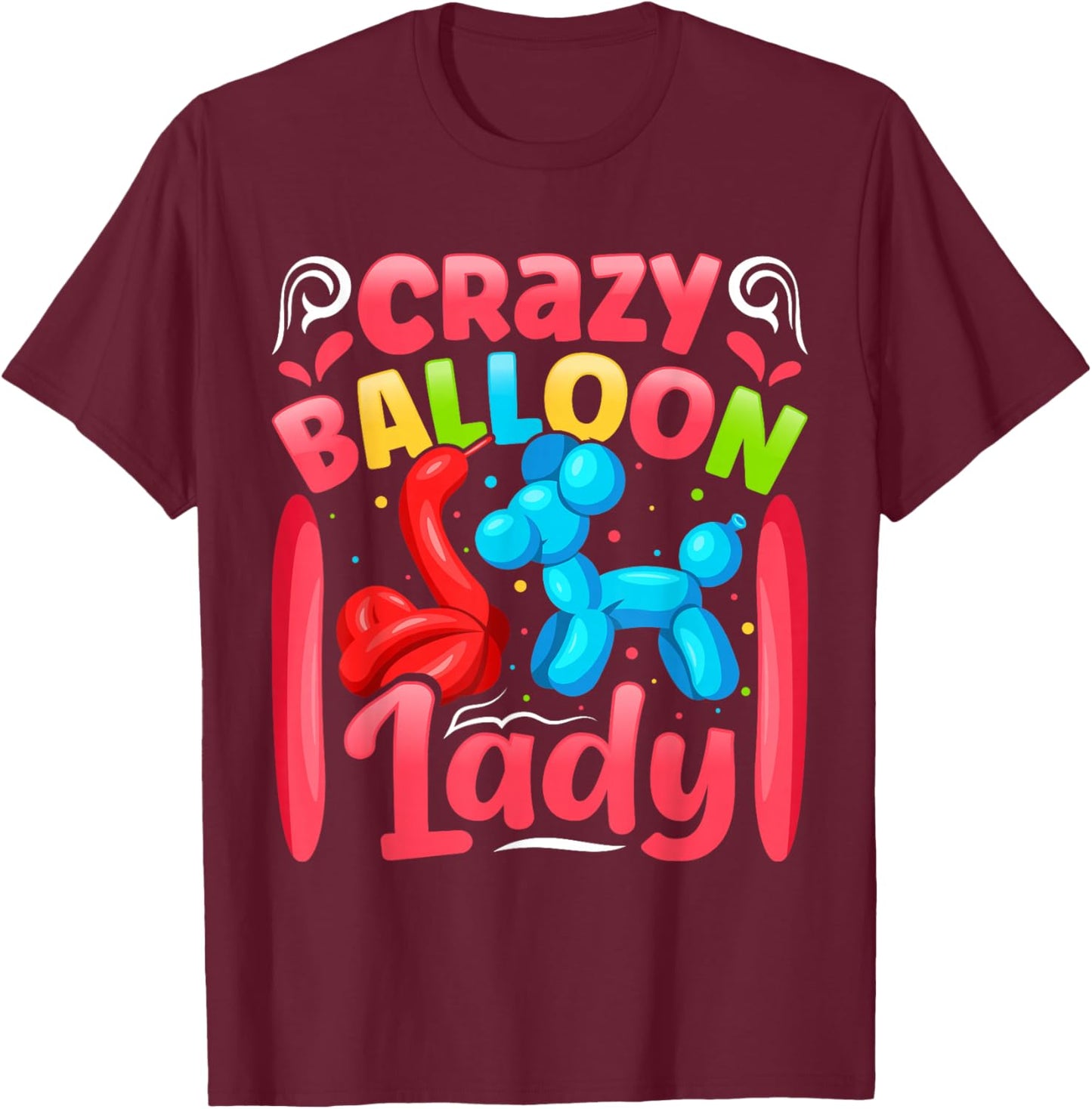 Party Balloon Design T-Shirt - T-Shirt | Maroon